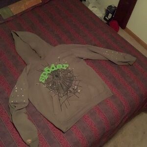 Grey Sp5der hoodie Authentic Size M